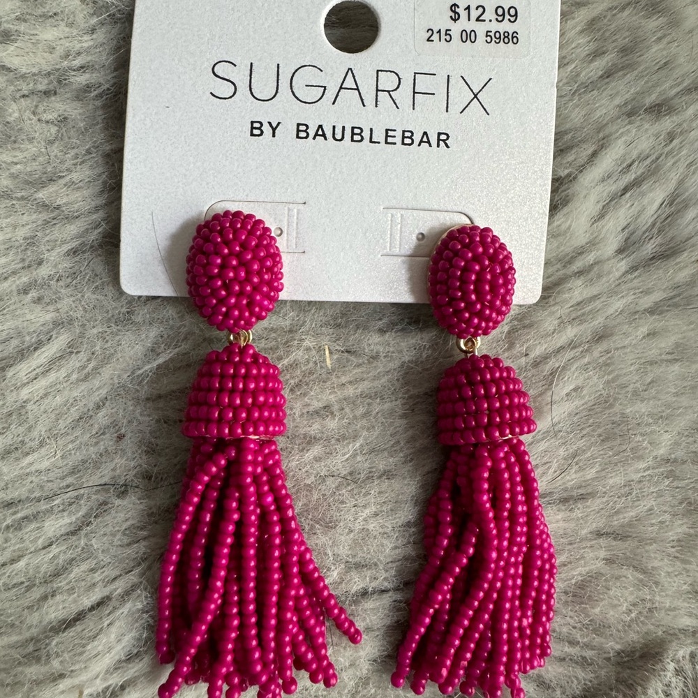 Pink beaded earrings